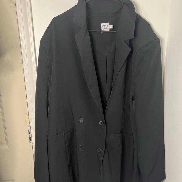 Princess Polly Black Double Breasted Blazer Jacket Size 22 AU / XXL - Picture 2 of 12